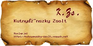 Kutnyánszky Zsolt névjegykártya